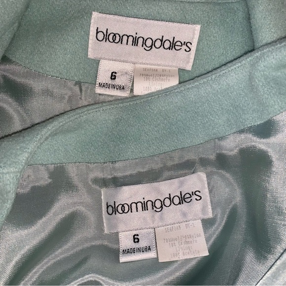 v i n t a g e :: Seafoam Wool Cashmere Longline Blazer Vest Set Bloomingdale’s - Picture 6 of 16